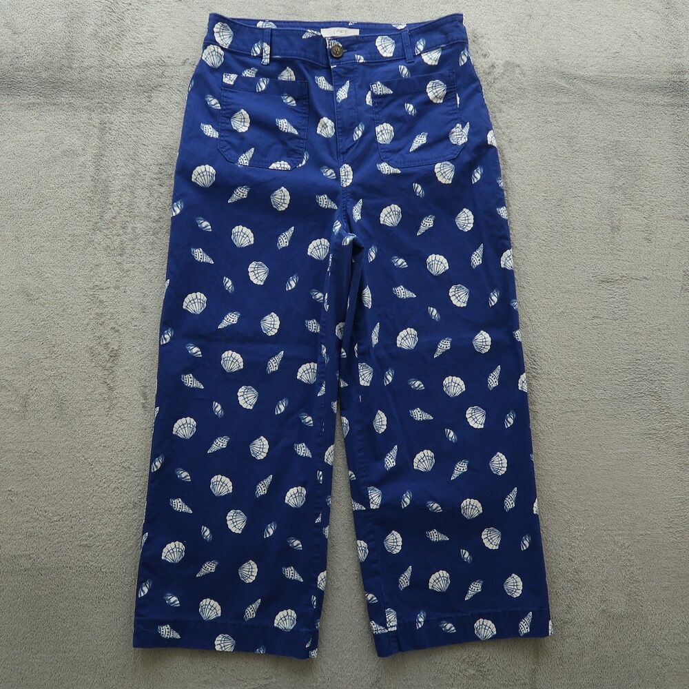 Loft Pants Women's Size 10 High-Rise Palmer Wide-Leg Crop 25" Inseam Stretch